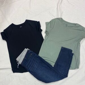 Kids Black and Green T-Shirts and jeans set